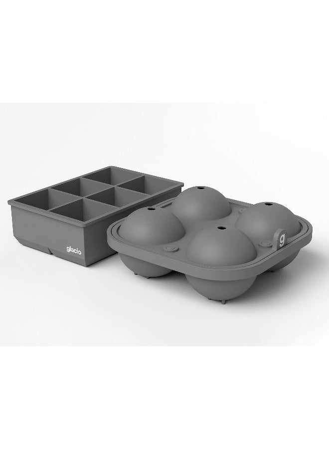 glacio Ball Ice Cube Tray and Big Ice Cube Molds for Whiskey, Slow-Melting, 100% Silicone, No-Plastic, Easy Release, Ideal for Gifting and Elevating Cocktails - Image 5